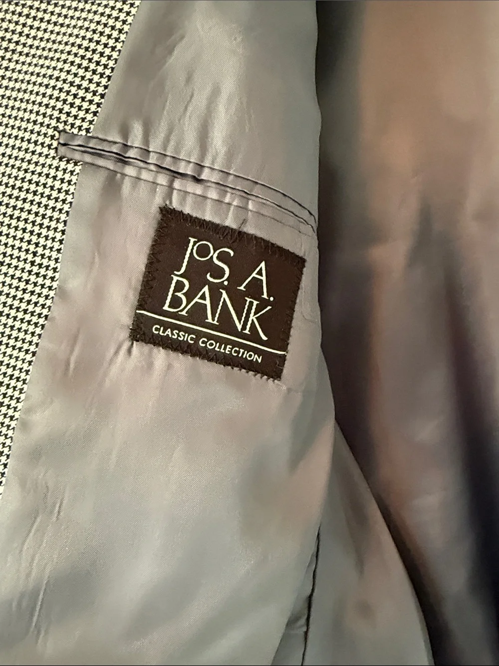 Jos. A. Bank Black and Gray Glen Plaid Sport Coat